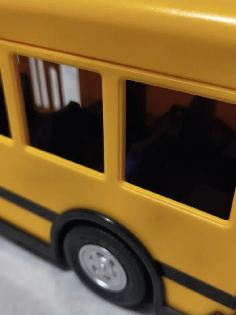 2011 PLAYMOBIL Yellow School Bus w/ Flashing Lights Vehicle Tested No Stop Sign